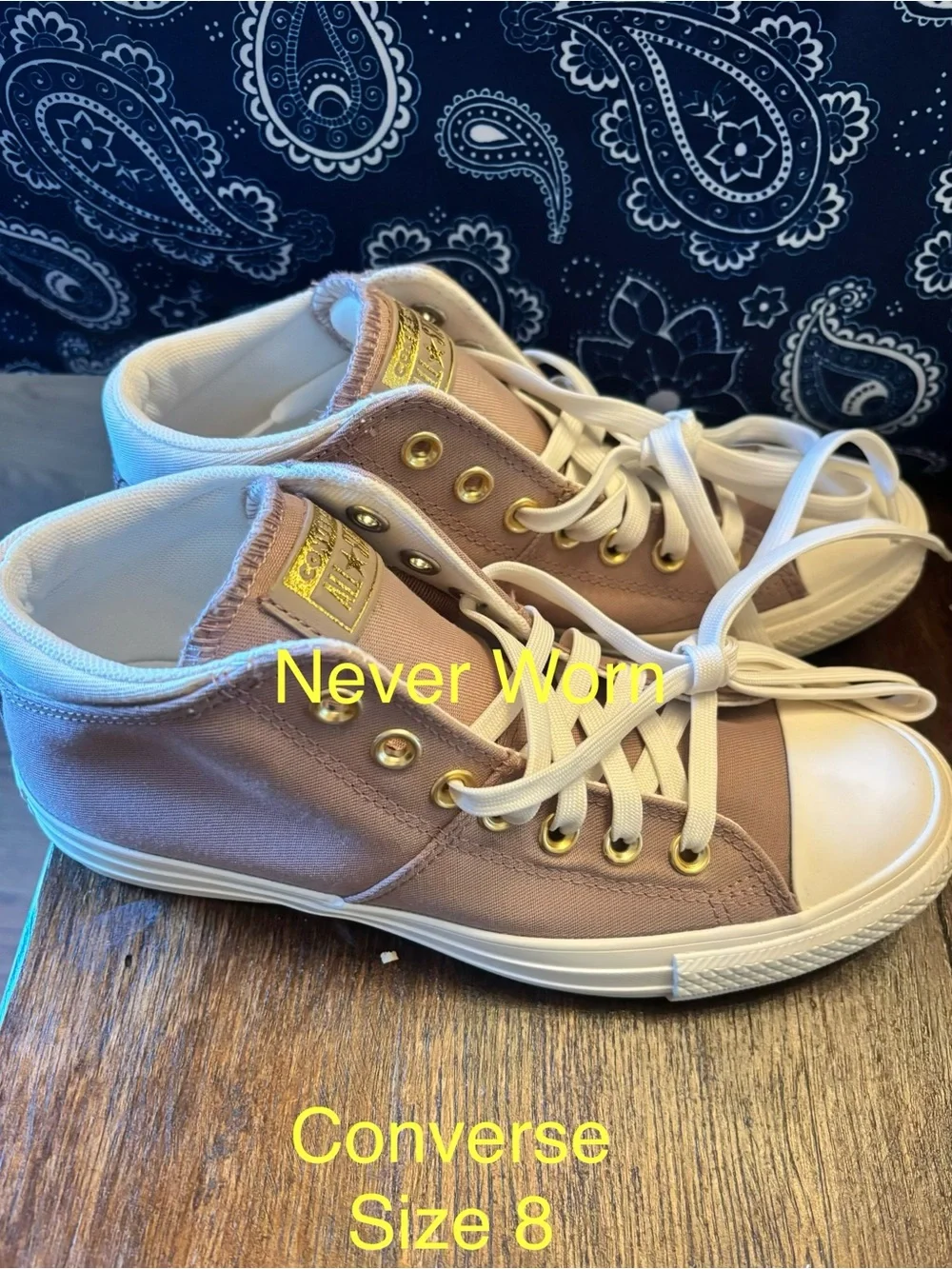 Converse High Top Sneakers - Tan and White